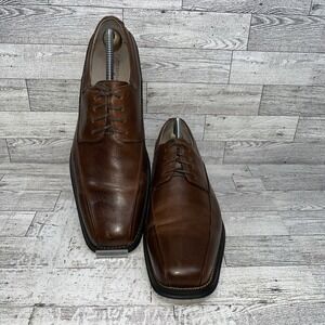 Florsheim Curtis 12D Brown‎ Leather Bike Toe Lace Up Oxford Shoes Men Size 10.5D